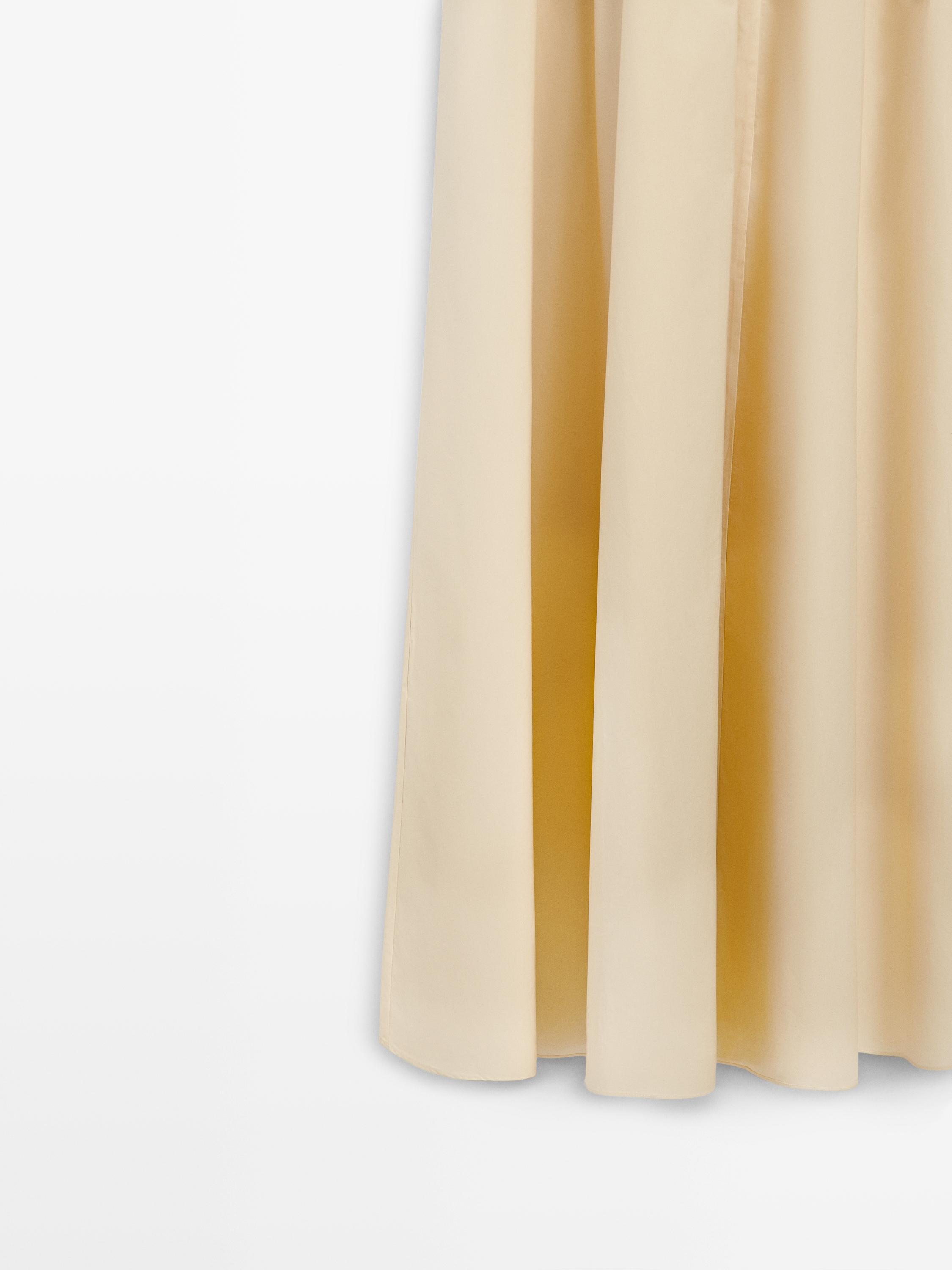 Robe midi 100 % coton taille élastiquée